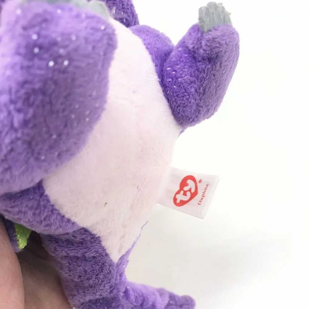 Ty Beanie Boos Big Eye DAPHNE the Purple Dragon 6
